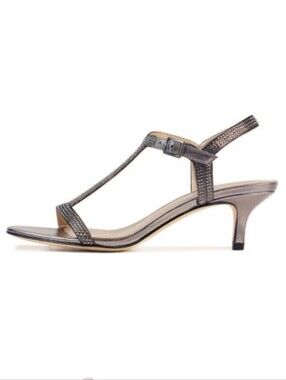 $175 Online Pelle Moda Pewter Fable Kitten 2" Heel Crystals Women Size 9 1/2 NWT